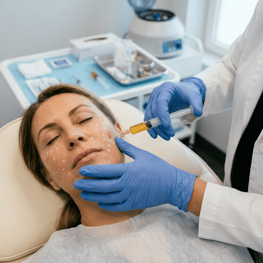 PRP Derma Fillers: Natural Volume Enhancement 1 hands applying prp inyection